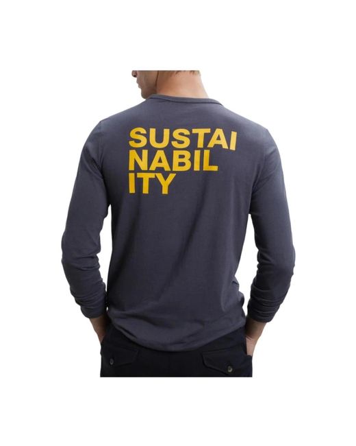 Ecoalf Blue Long Sleeve T-Shirts for men