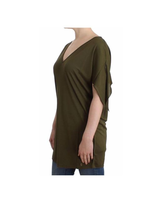 John Galliano Green Lebendige grüne bluse mit logodetails