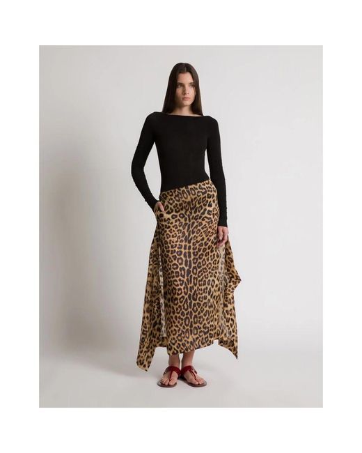 Alberta Ferretti Natural Midi Skirts