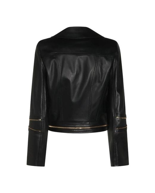 Elisabetta Franchi Black Leather Jackets