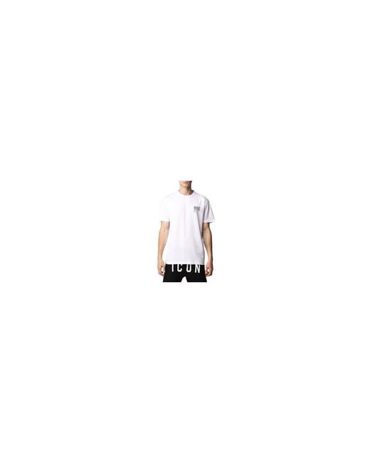 DSquared² Tops ,Wit ,Katoen T-Shirt Met Ronde Hals in het White voor heren