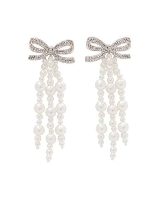 Self-Portrait White Earrings