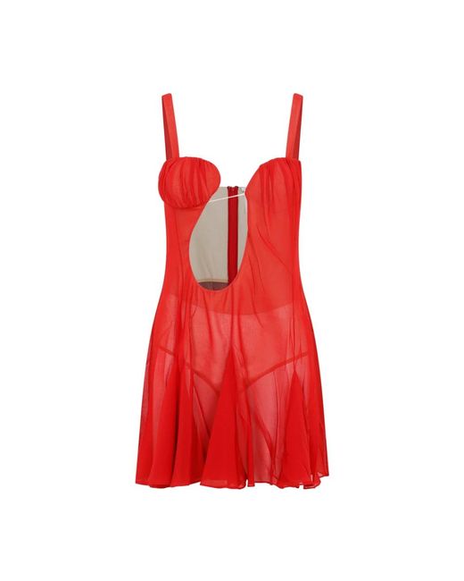 Nensi Dojaka Red Short Dresses
