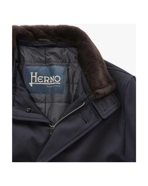 Single-Breasted Coats Herno de hombre de color Blue