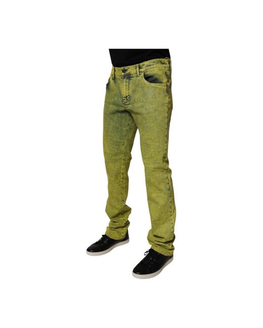 Dolce & Gabbana Green Slim Fit Jeans for men