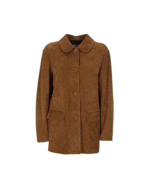 Tagliatore Brown Leather Jackets