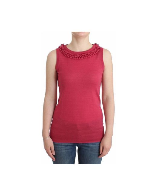 Sleeveless Tops di John Galliano in Red