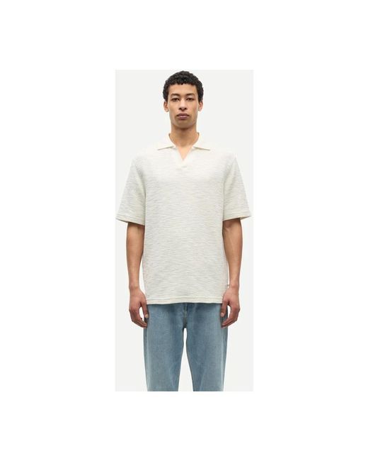 Samsøe & Samsøe Samac V-Neck Polo in het White voor heren