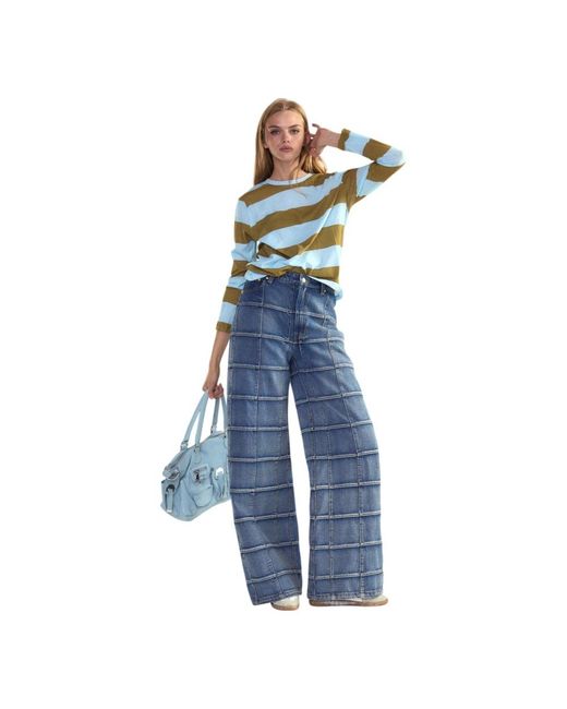 Wide Jeans Cynthia Rowley de color Blue