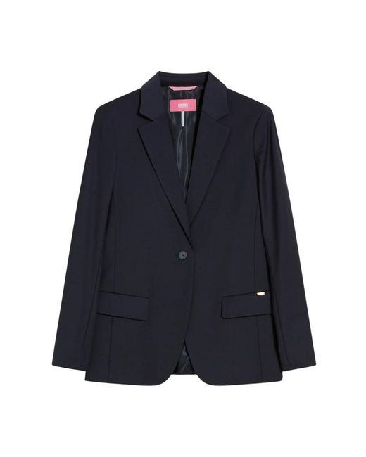 Cinque Jassen ,Blauw ,Wol Business Blazer Met Enkele Knoopsluiting in het Blue
