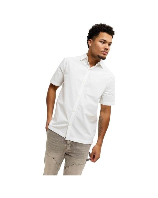 Off The Pitch Sommerhemd Weiß Klassischer Kragen Kurzarm in White für Herren