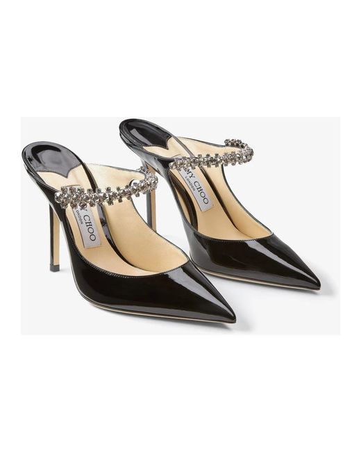 Jimmy Choo Black Heeled Mules