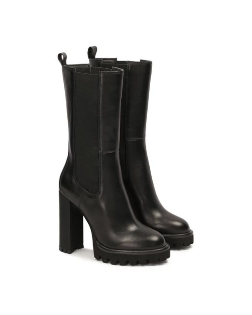 Kazar Black Schwarze Lederstiefel Mit Hohem Schaft