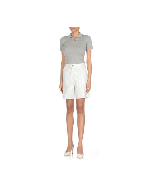 Ermanno Scervino Gray Silberne bermuda-shorts mit strass