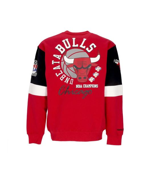Mitchell & Ness Hoodies & Sweatvesten ,Rood ,Katoen Chicago Bulls Crewneck Sweatshirt in het Red voor heren
