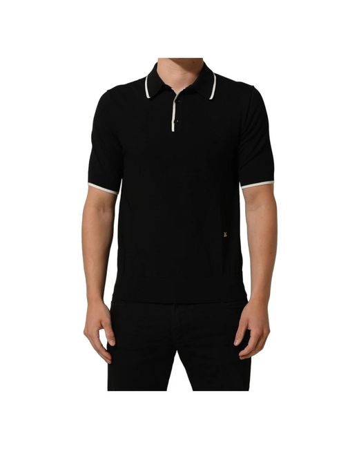 Dolce & Gabbana Black Polo Shirts for men