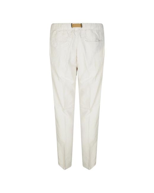 White Sand White Straight Trousers for men