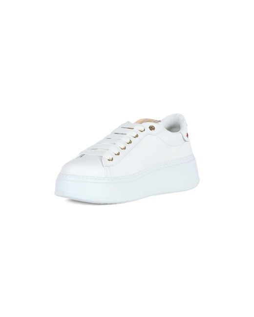 GIO+ White Pia164a leder sneakers mit strass +