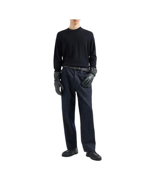 Emporio Armani Pullover Mit Geometrischem Muster Und Rundhalsausschnitt in Blue für Herren