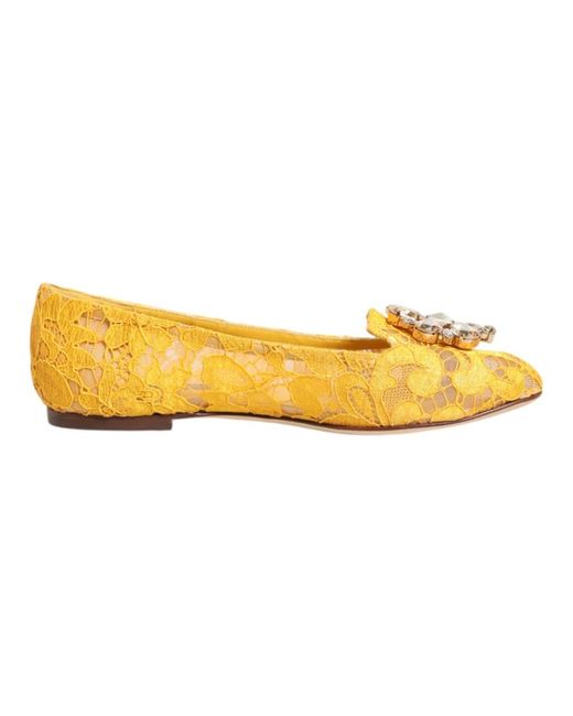 Dolce & Gabbana Yellow Ballerina Shoes