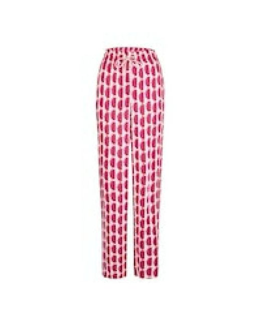MARC AUREL Red Geometrischer Print Rosa Damen Hose