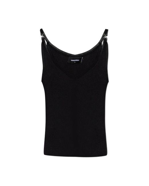 DSquared² Black Geripptes oberteil
