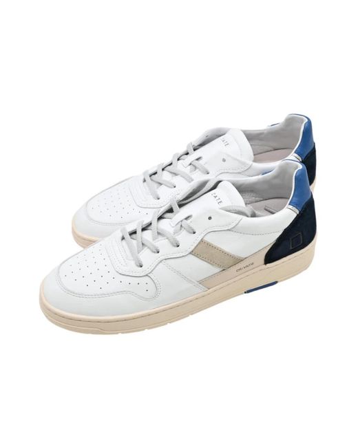 Date Vintage court sneakers weiß-blau in White für Herren