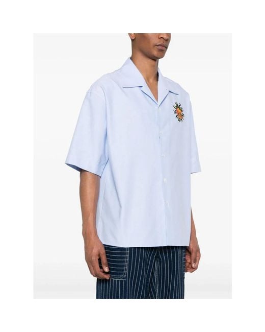 KENZO Blue Short Sleeve Shirts for men