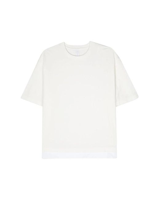 Magliette in cotone bianca con striscia in vita di Neil Barrett in White da Uomo