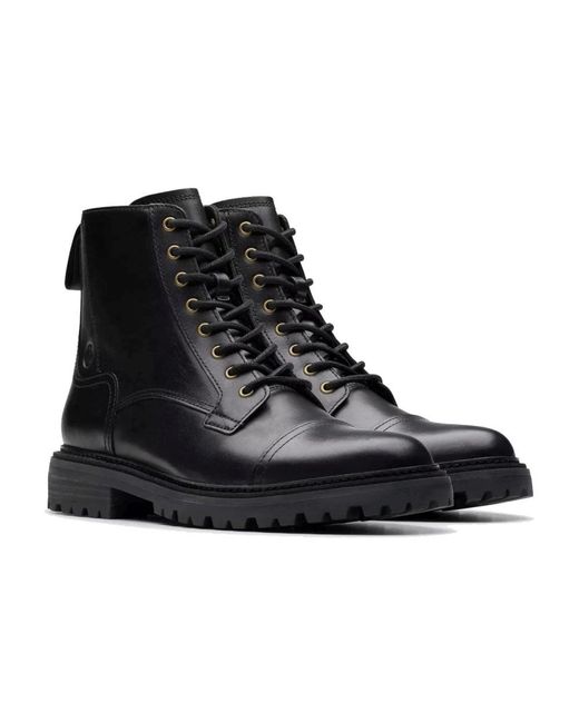 Clarks Black Lace-Up Boots for men