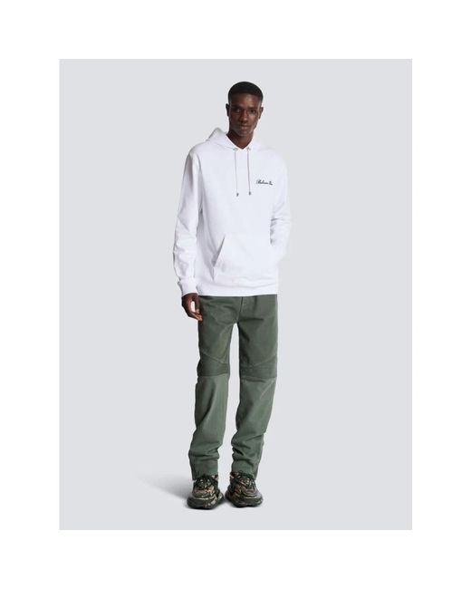 Balmain White Hoodies for men