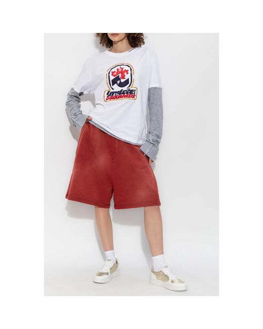 DSquared² Korte Broeken ,Rood ,Katoen Short Shorts in het Red