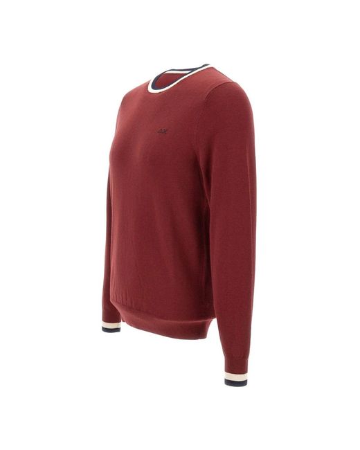 Sun 68 Red Round-Neck Knitwear for men