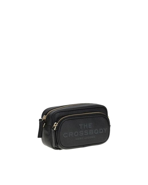 Marc Jacobs Black Leder-Schultertasche Mit Reißverschlussfächern