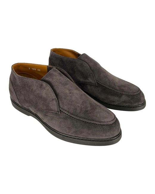 Doucal's Anthrazitfarbene Leder-Loafer in Brown für Herren