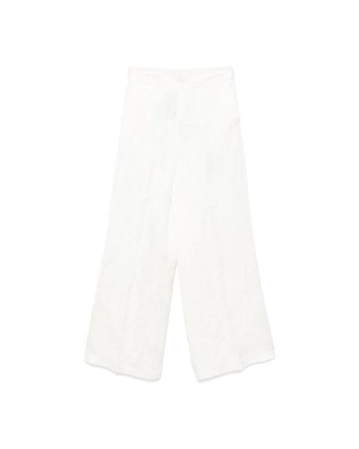 Wide Trousers Twinset de color White