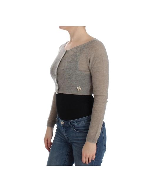 Ermanno Scervino Truien & Vesten ,Cropped Vest Stijlvolle Elegantie in het Gray
