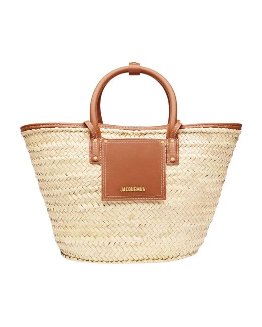 Jacquemus Hellbraune Palmenkorb-Tasche in Metallic für Herren