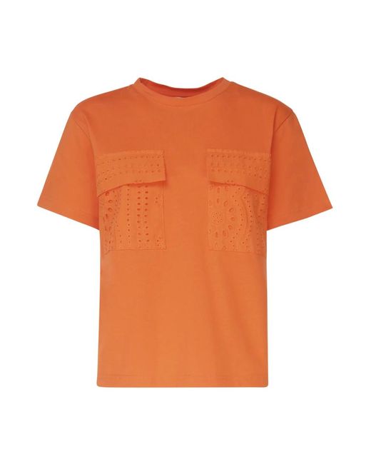 Mariuccia Milano Orange S t-shirt mit faux-tasche
