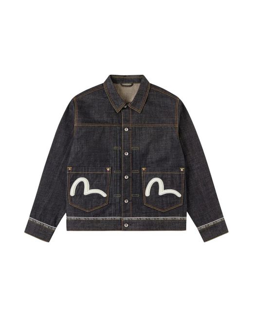 Evisu Black Denim Jackets for men