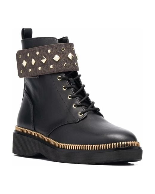 Michael Kors Black Lace-Up Boots
