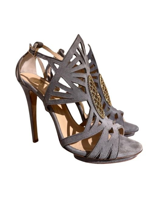 Elisabetta Franchi Gray High Heel Sandals
