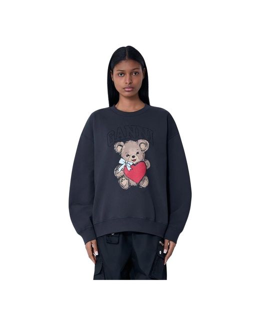 Ganni Blue Sweatshirts