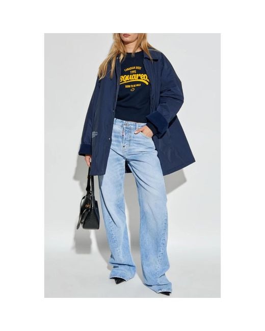 Single-Breasted Coats di DSquared² in Blue