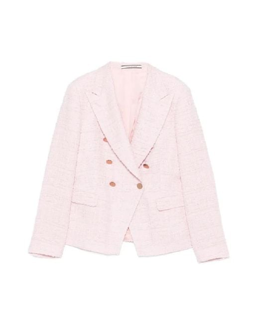 Tagliatore Pink Tweed Jackets