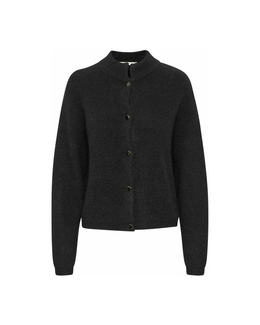 Gestuz Truien & Vesten ,Zwart ,Wol Korte Alphagz Cardigan in het Black
