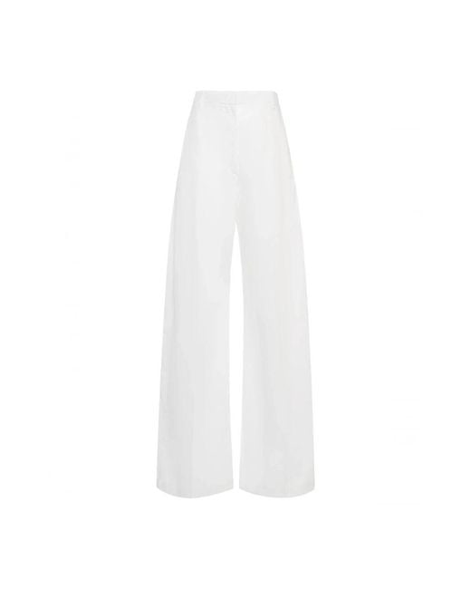 Sportmax White Wide Trousers