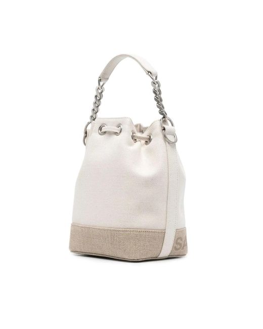 Saint Laurent White Bucket Bags