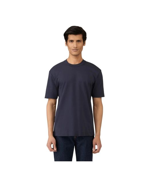 Sunspel Tops ,Blauw ,Katoen Heavy Weight Supima Katoenen T-Shirt in het Blue voor heren
