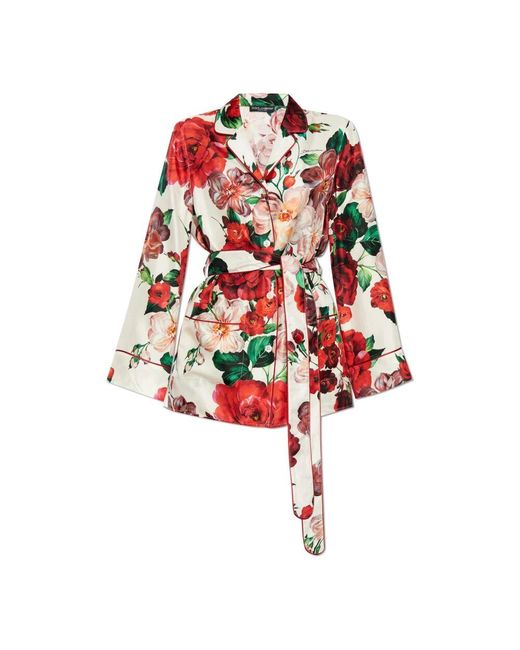 Dolce & Gabbana Red Seidenhemd
